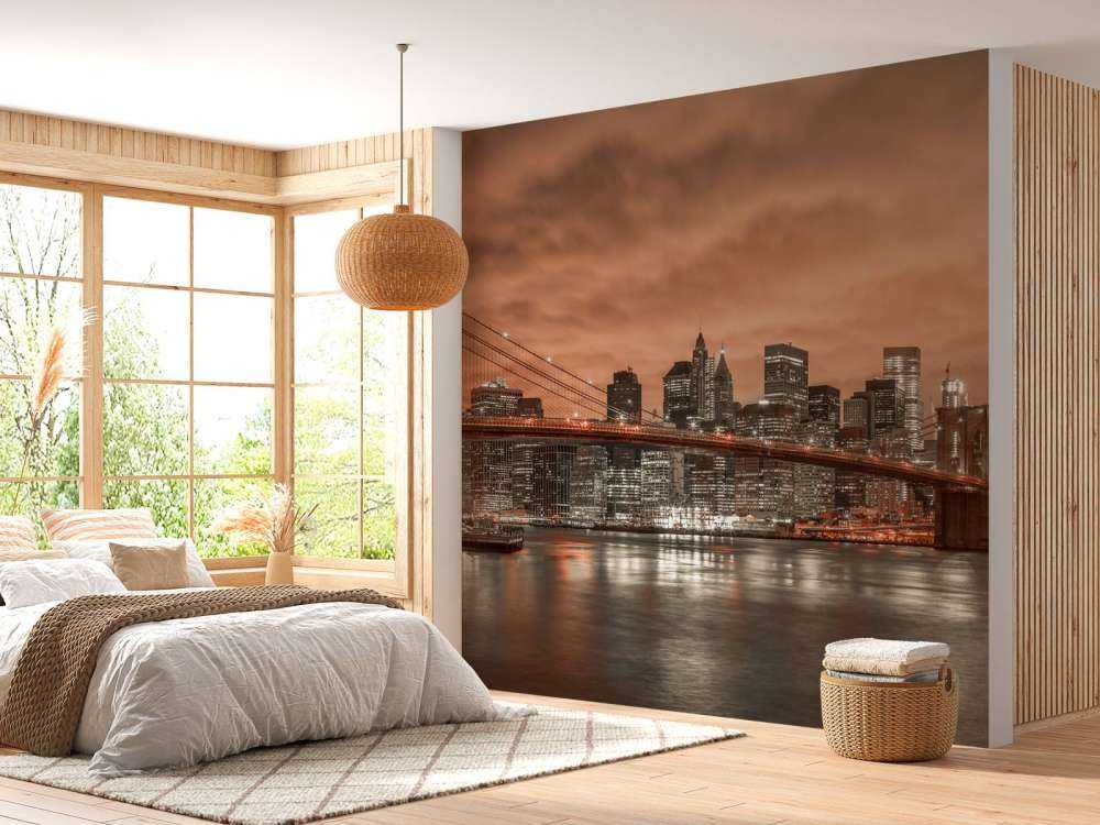 Brooklyn Bridge og Manhattan