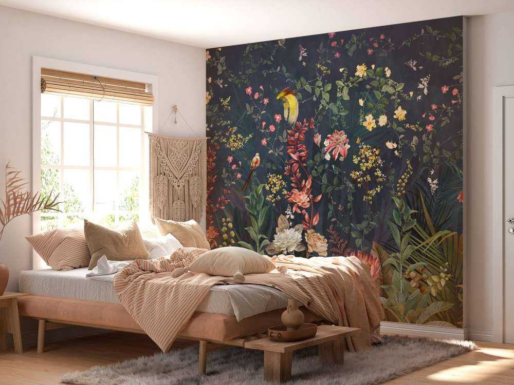 Jungleblomster og fugle