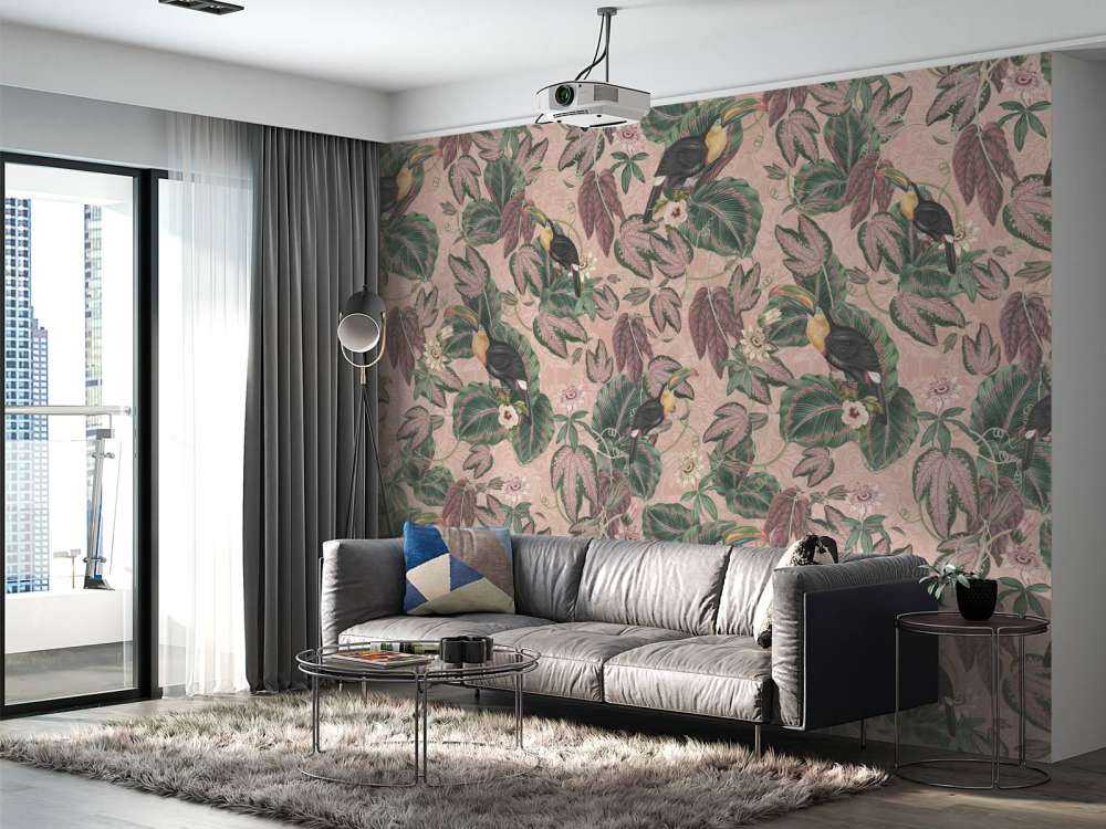 Tropiske junglefugle & tukaner - pink