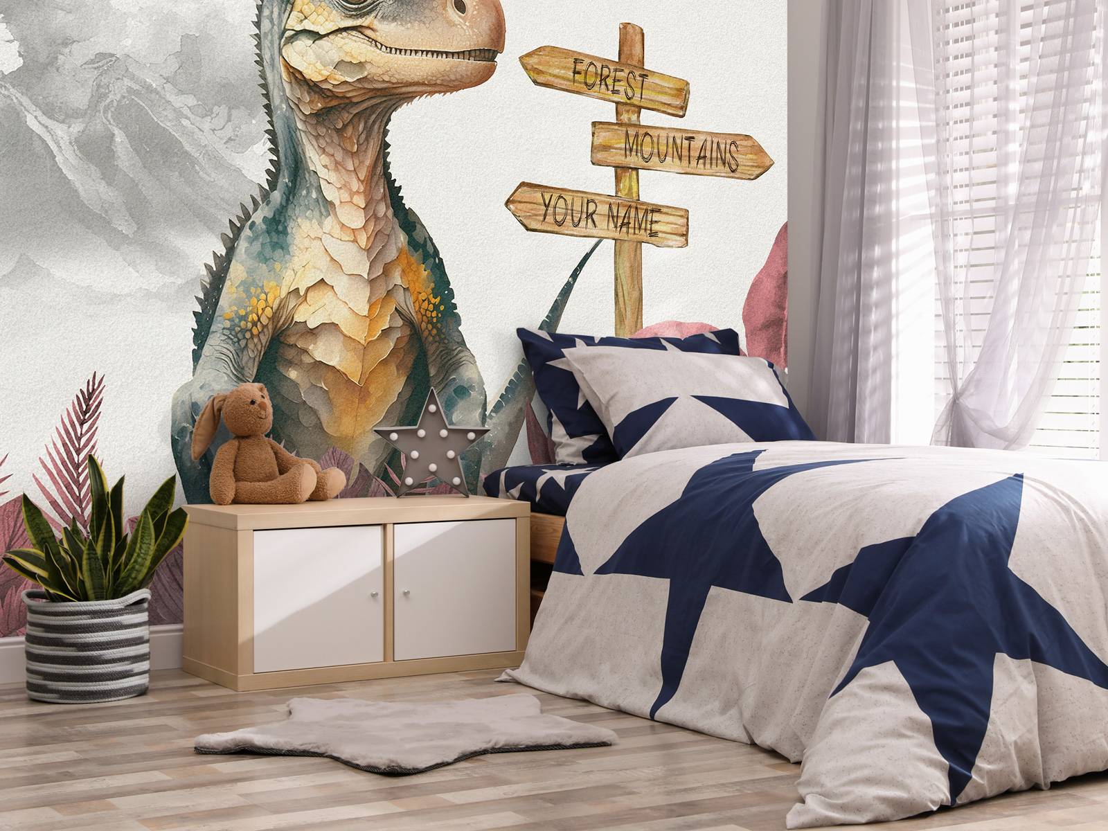 Baby velociraptor i den rosa junglen