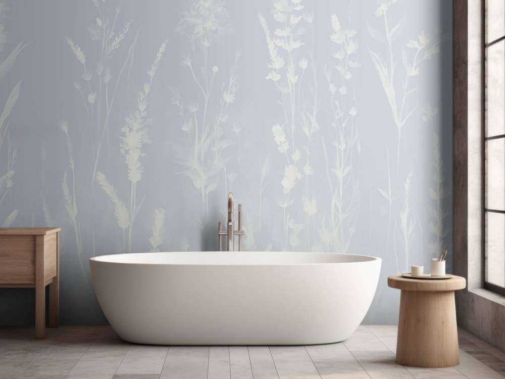 Lavendel Eng Sømløs Støvet Blå