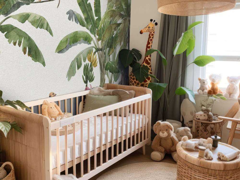 Jungle med farverige dyr