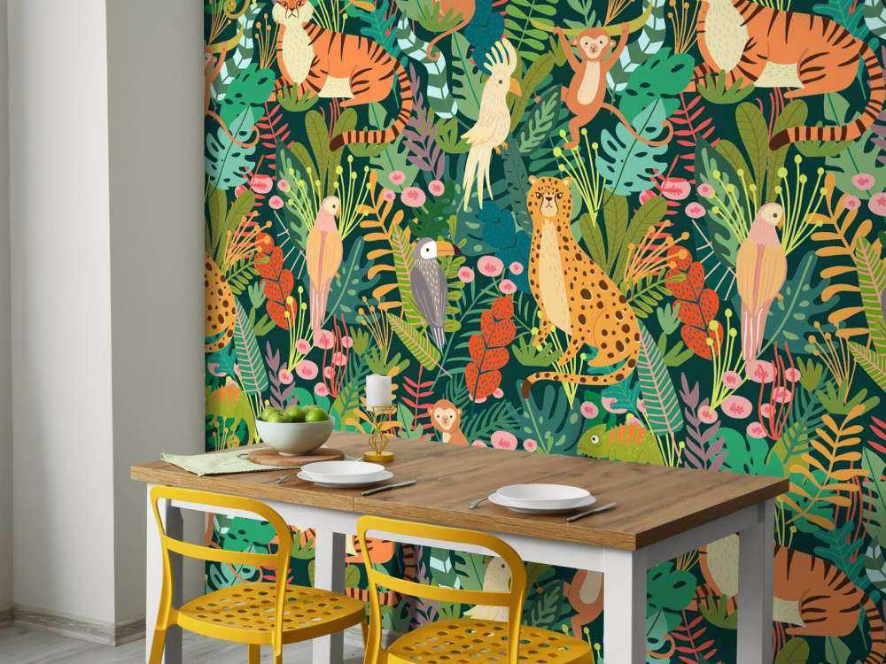 Farverige dyr i mønster