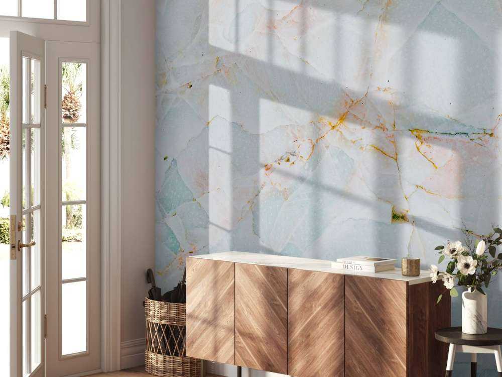 Naturlig blå marmor