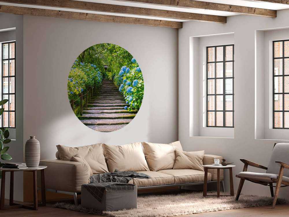 Trapp mellom hortensiaer