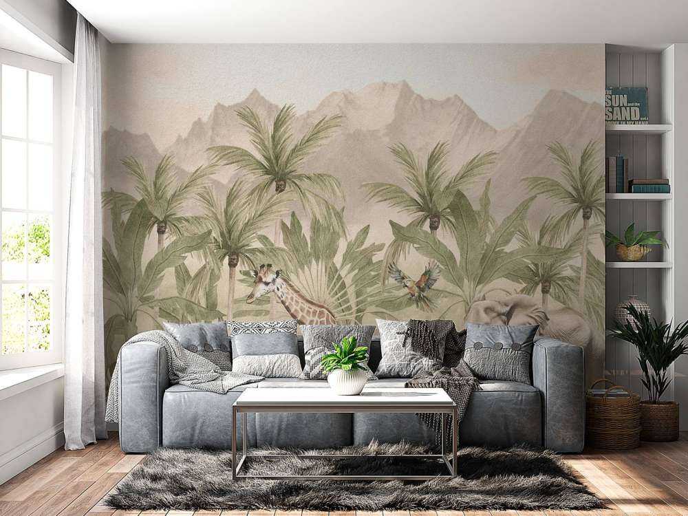 Fjellandskap med dyr