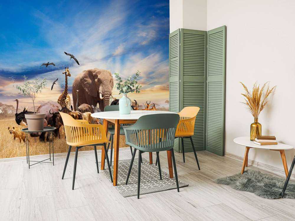 Gruppe afrikanske dyr