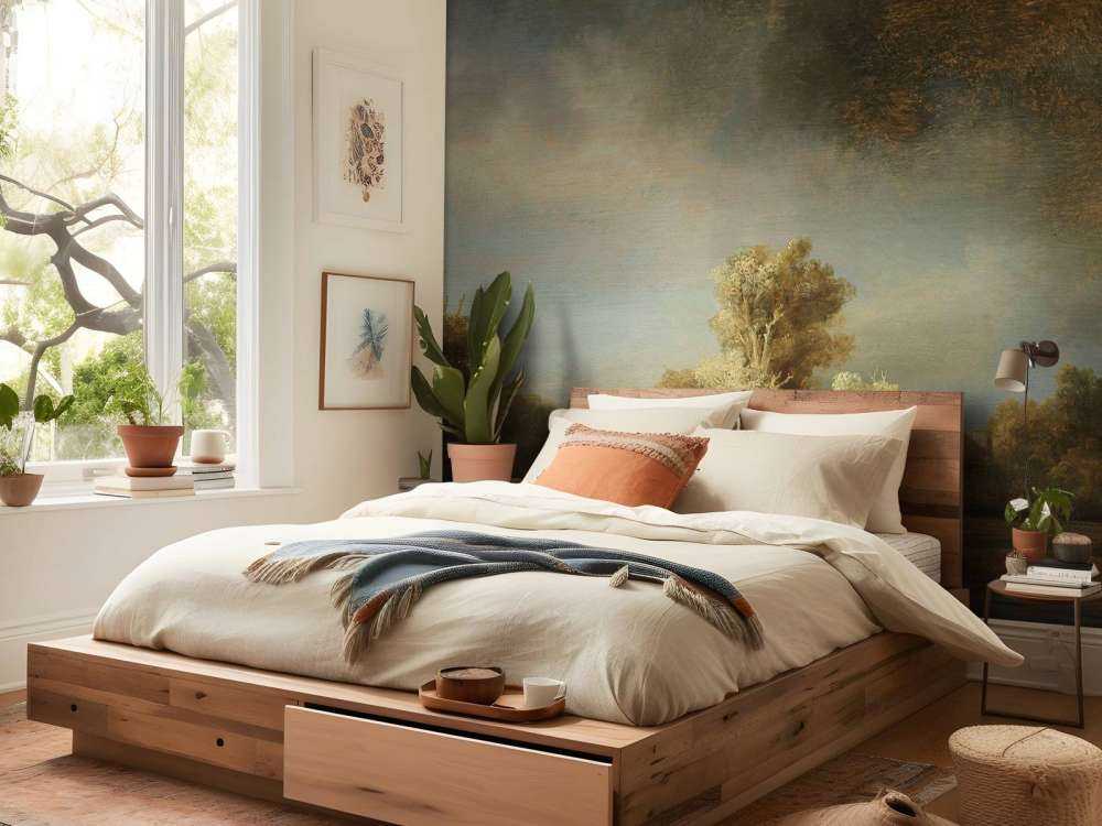 landskapp med steinbro