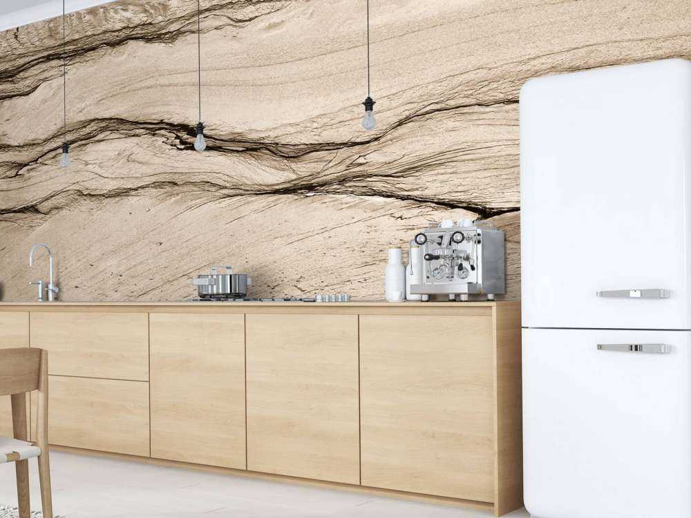 Bølget beige marmor