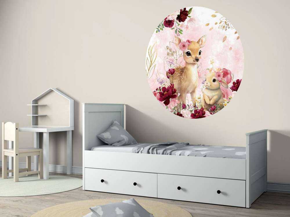 Hjort og kanin i blomsterprakt