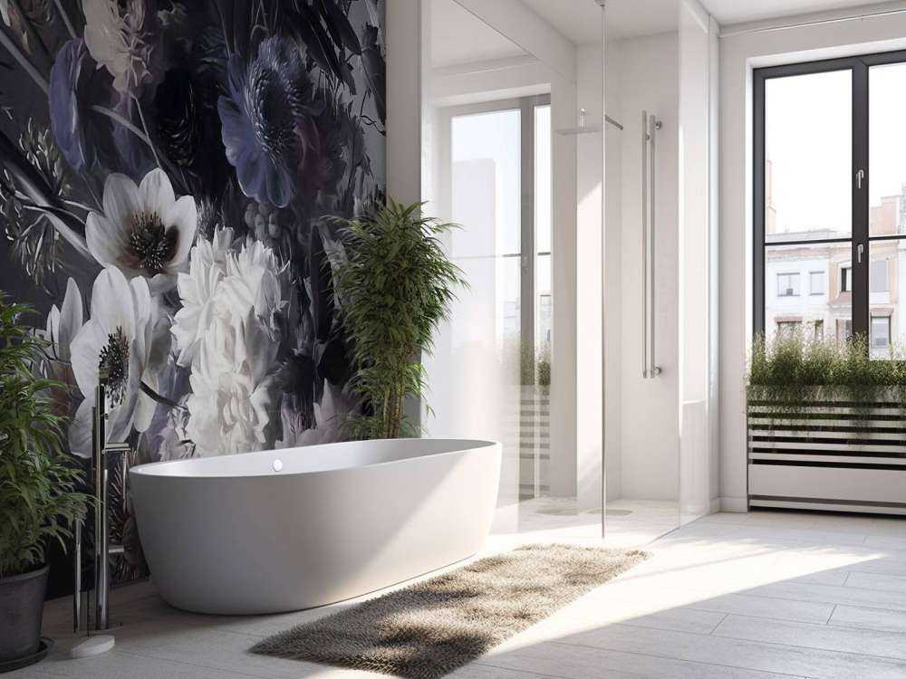 Stort bukett med anemoner blå