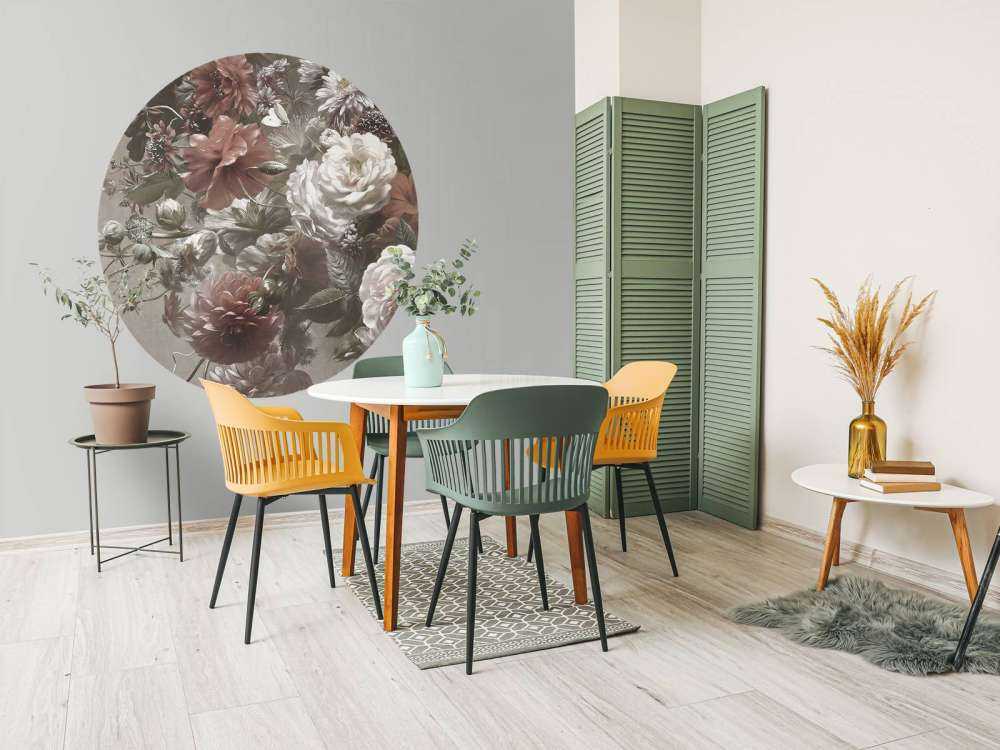 Stor bukett med valmuer krem