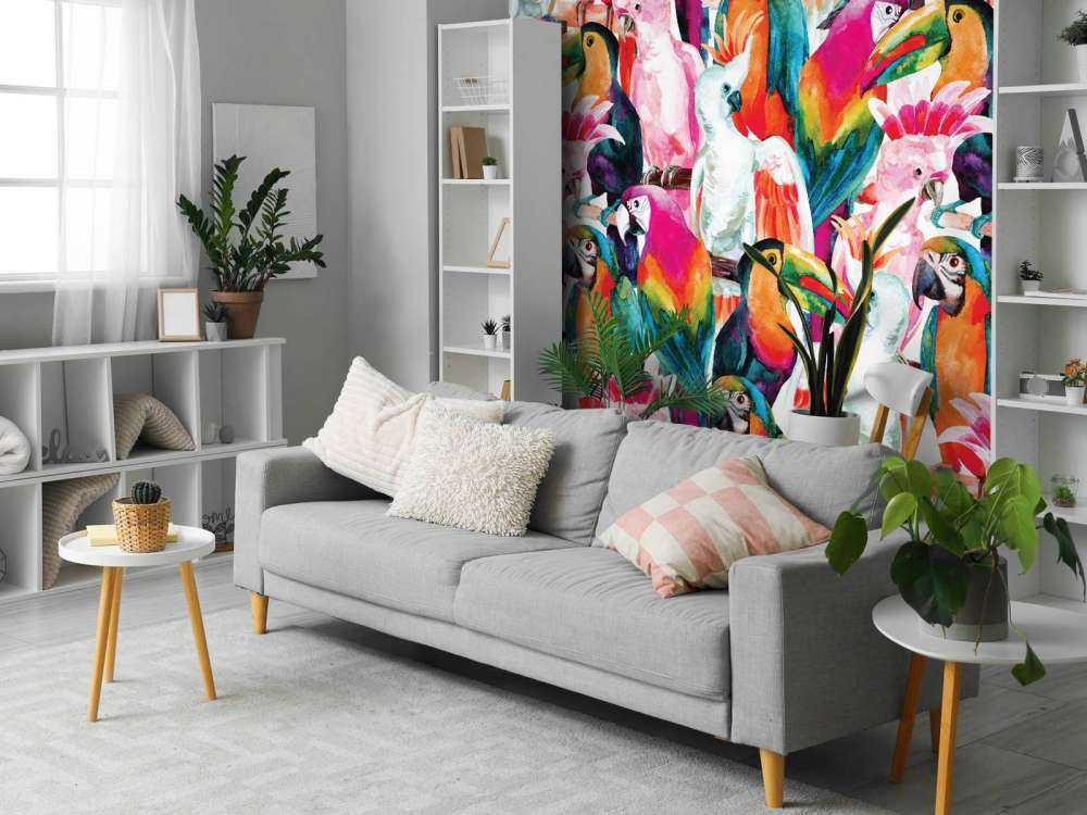 Tropiske, fargede fugler