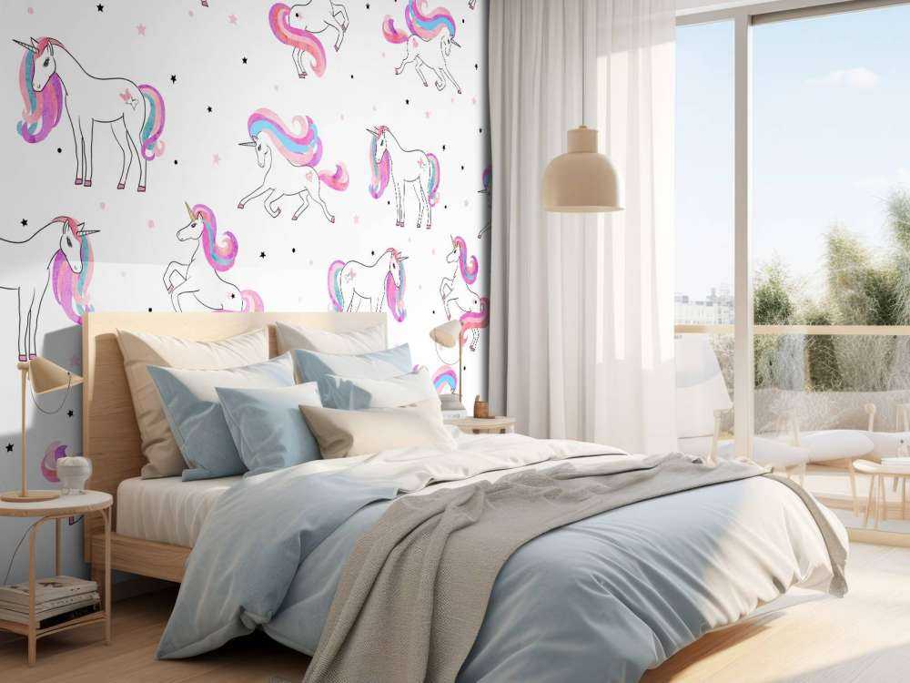 Enhjørninger med rosa måner