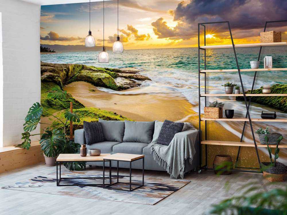 En vakre hawaiisk solnedgang