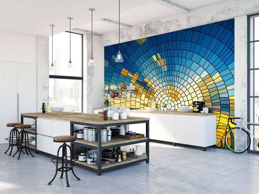 Solnedgang på en plen