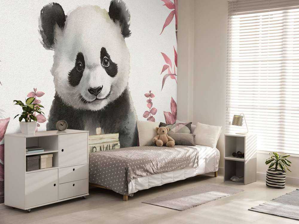 Pandaunge i jungelen rosa