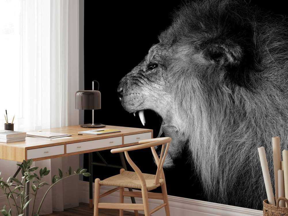 Brølende løve svart