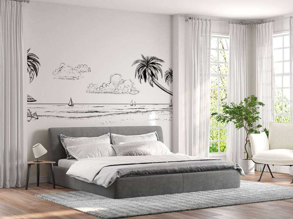 Strand i svart og hvitt