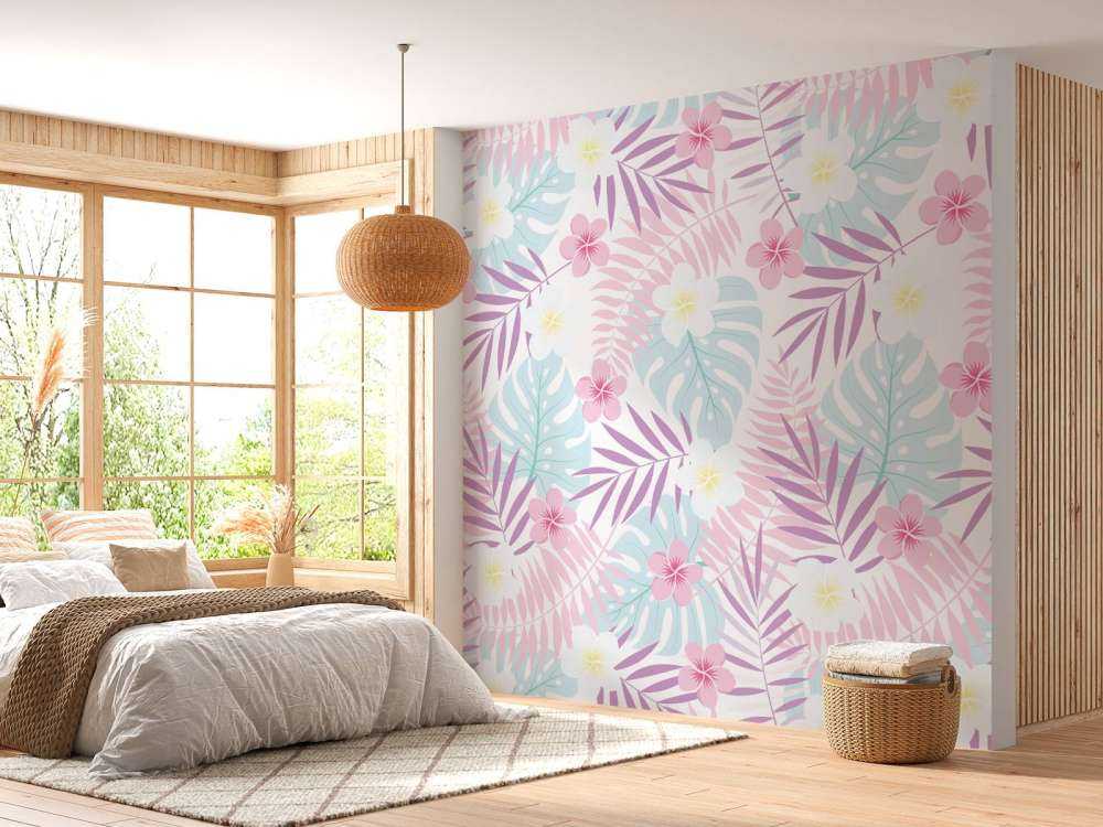 Pastellblomster og blader