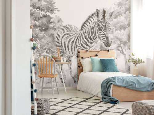 Ung zebra i naturen beige