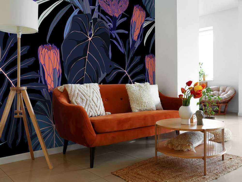 Mønster med tropiske planter