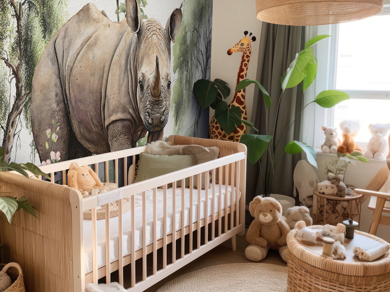 Baby-næsehorn på savannen