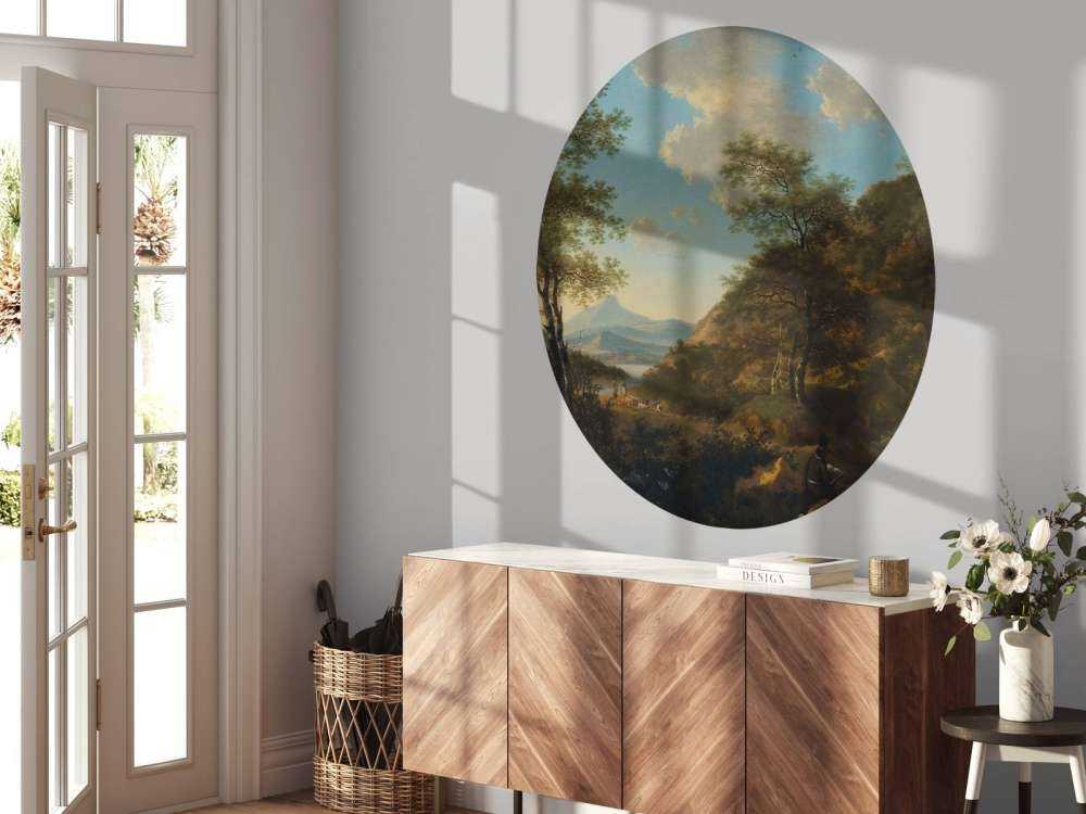 Italiensk landskab med kunstner