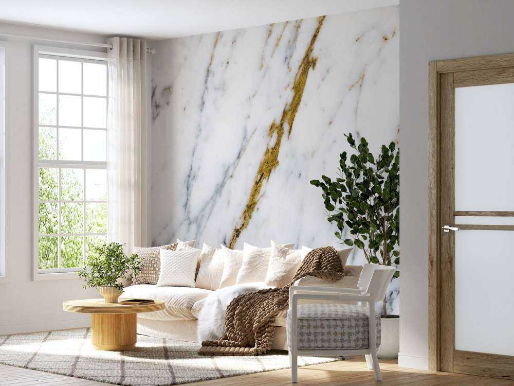 Hvid marmor med gyldne årer