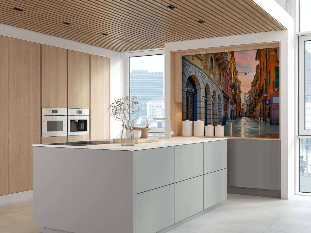 Butiksgade ved solopgang