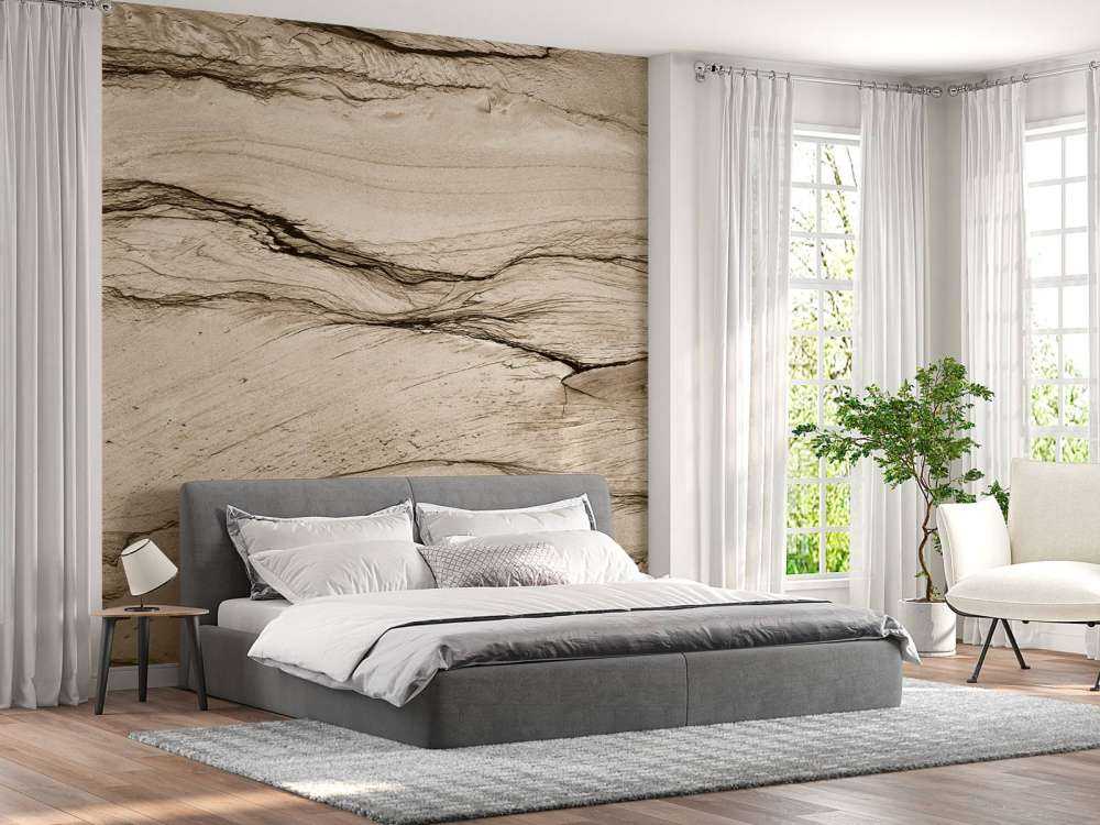 Bølget beige marmor