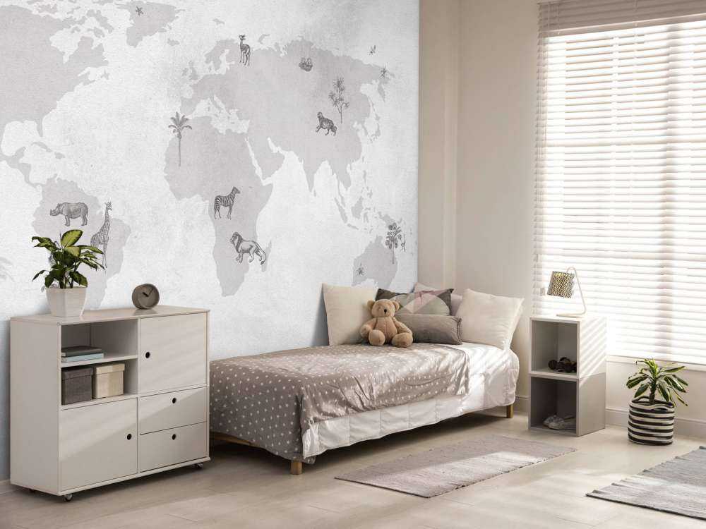 Verdenskort skitse grå