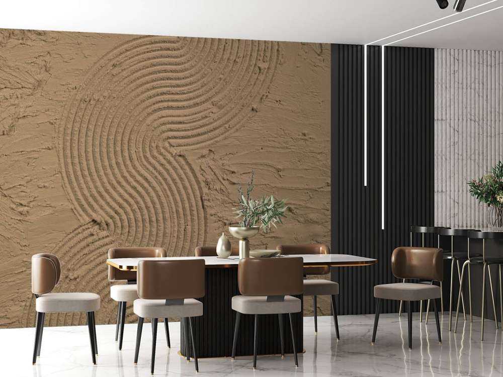 Organiske linjer og strukturer i guldbrun kant