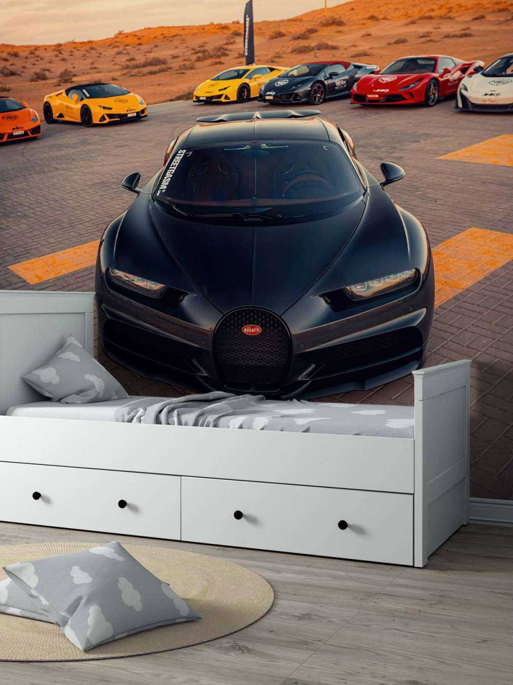 Hypercars ved solnedgang