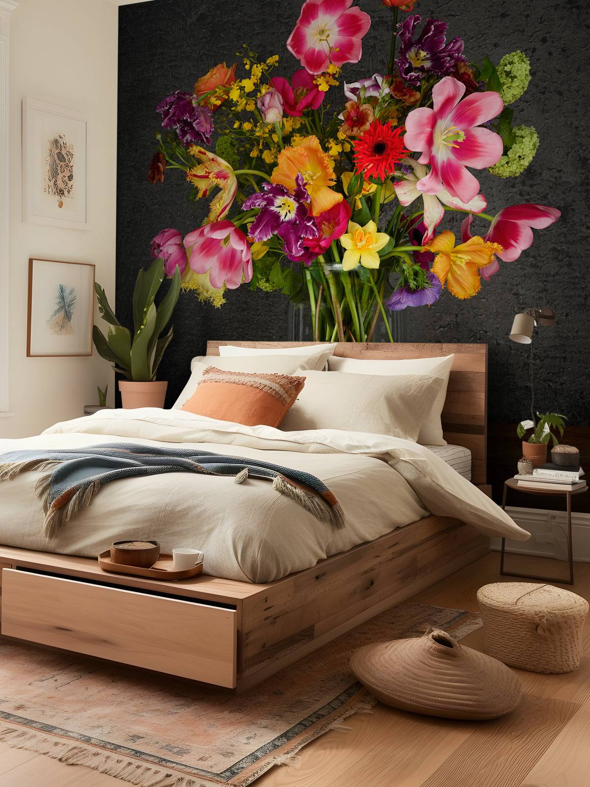 Farverig buket af blomster