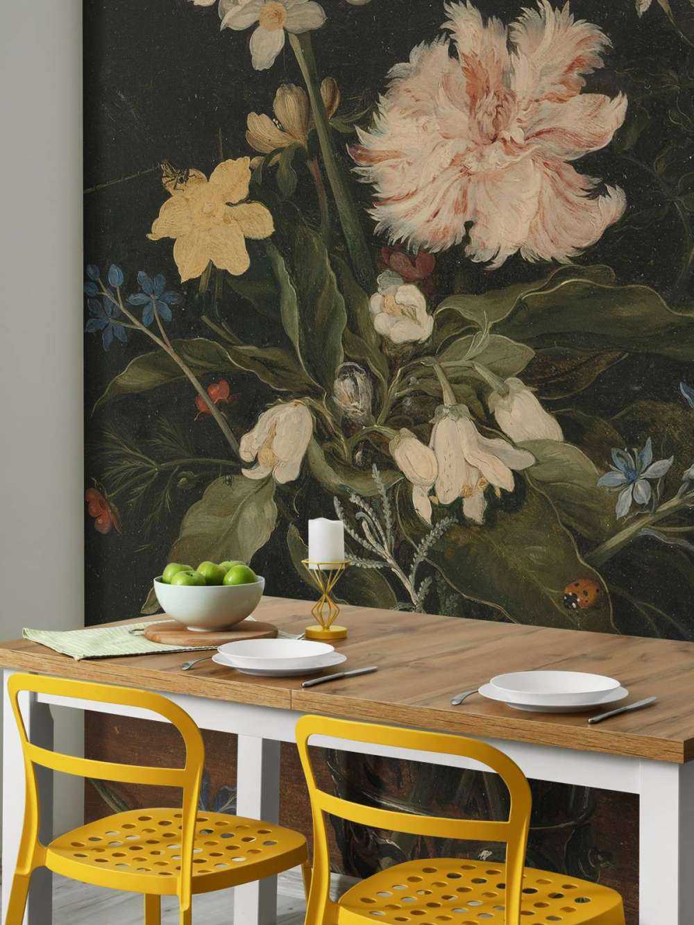 Stadig liv med blomster i et glas
