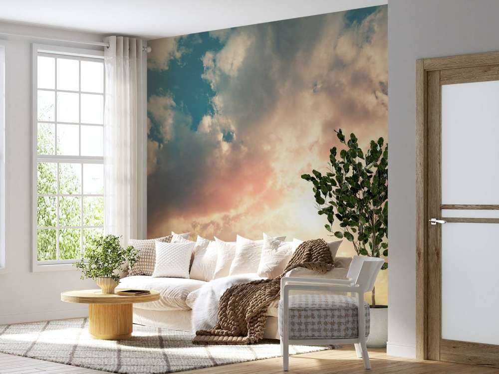 Farvet himmel med skyer