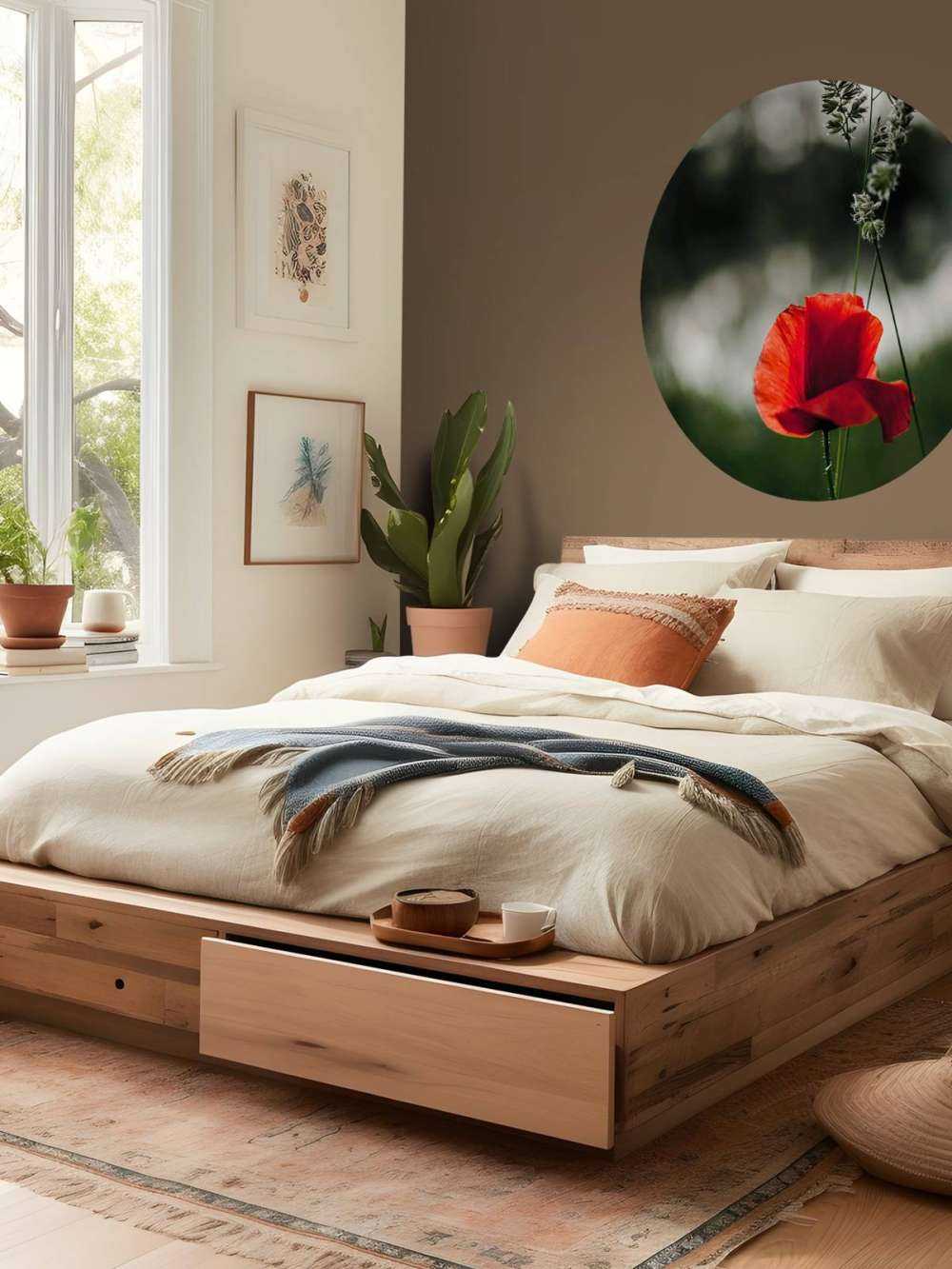 Rød valmue med græs