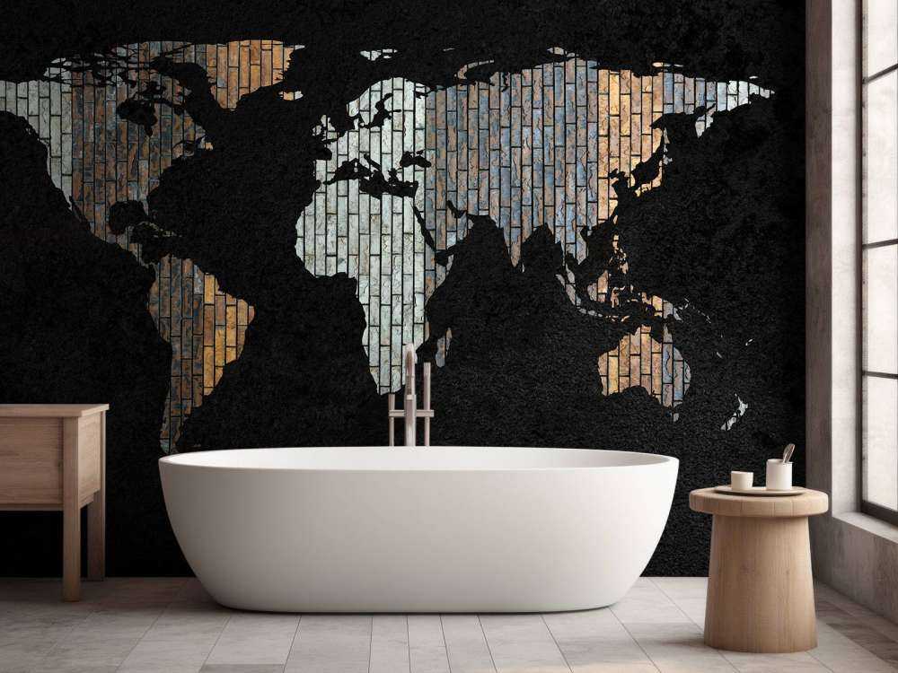 Verdenskort med lodrette klodser