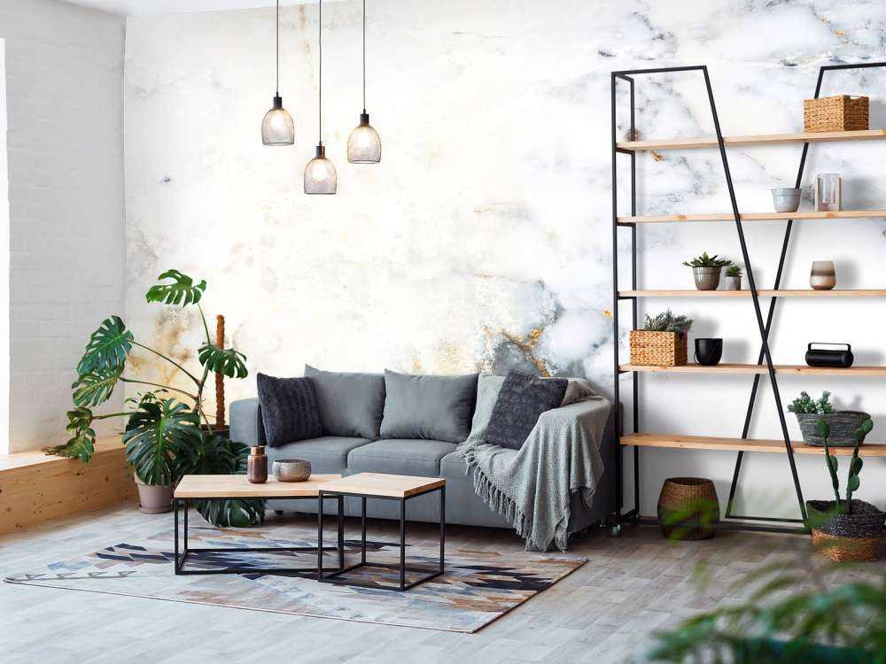 Hvid marmor med grå nuancer