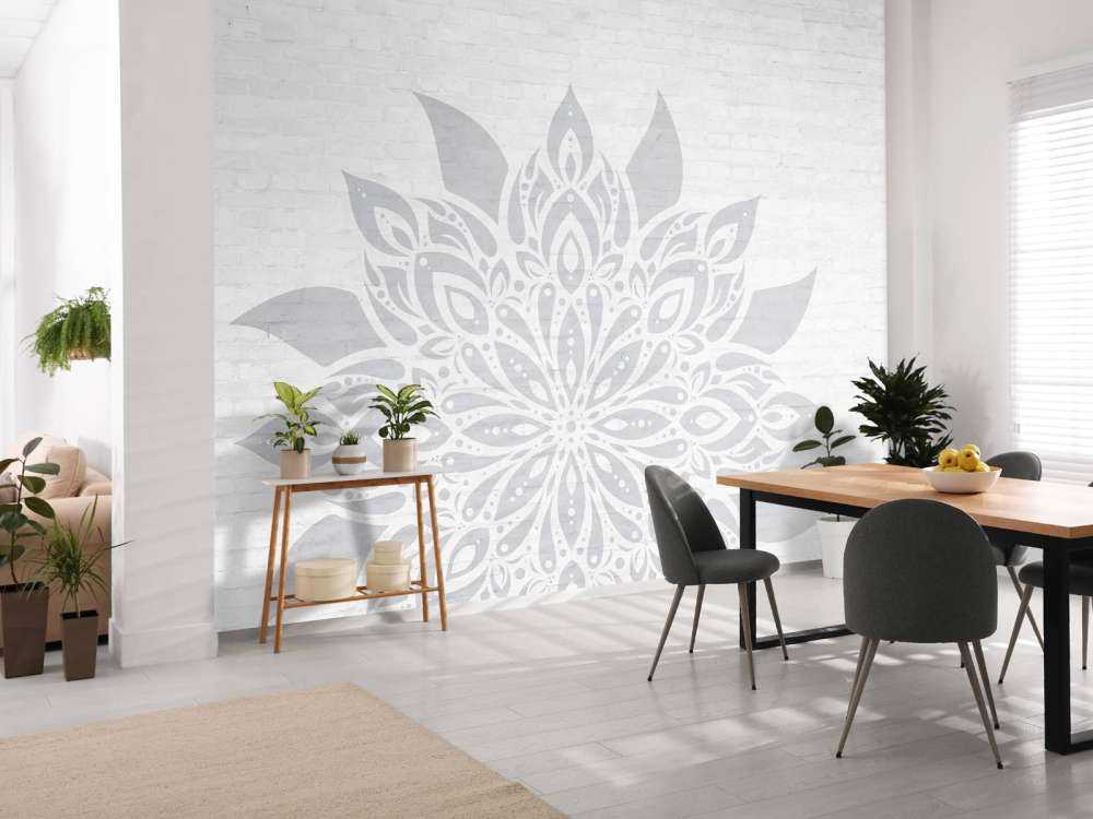 Lysegrå Mandala On Brick