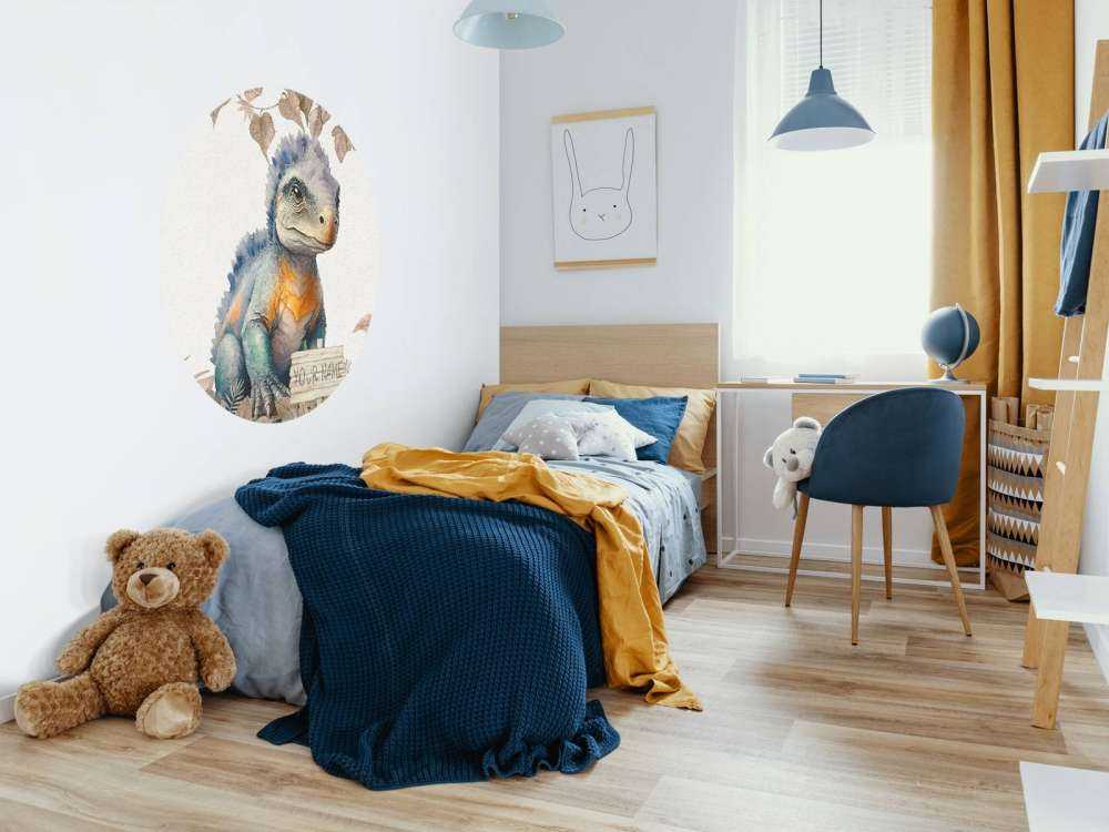 Baby ankylosaurus i den taupefarvede junglen