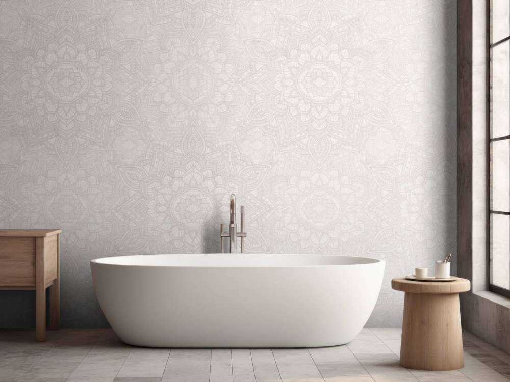 Boho Golden Mandala - neutral grå