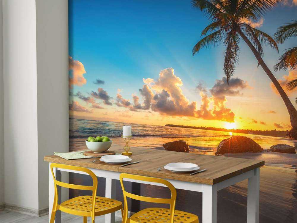 Palmetræer ved solnedgang