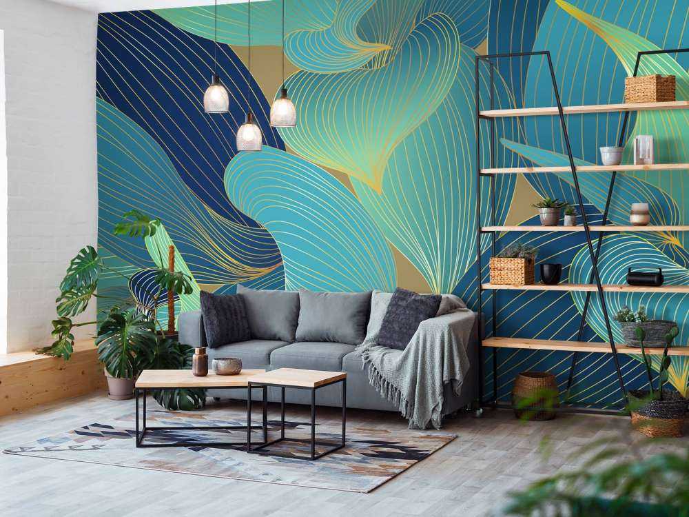 Blå og grønne blade