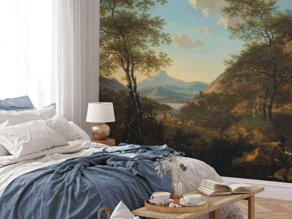 Italienska landskap med konstnär