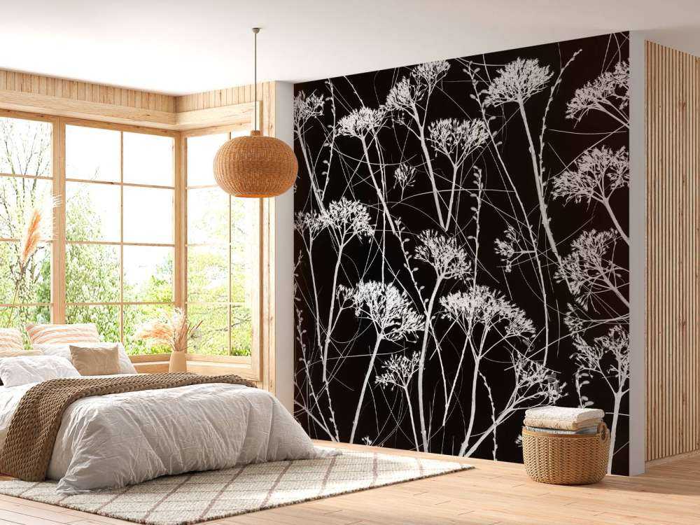 Siluett av torkade växter