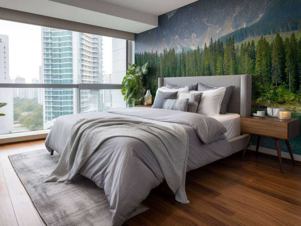 Trädrad vid en bergssjö