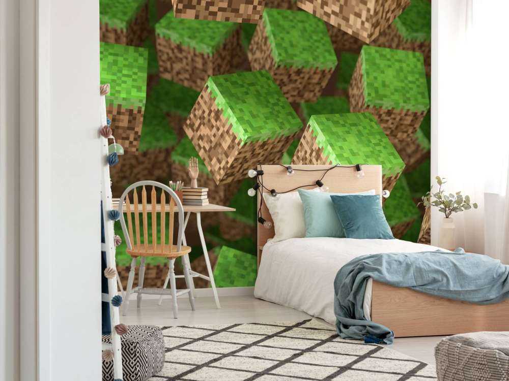 3D Minecraft gräsblock