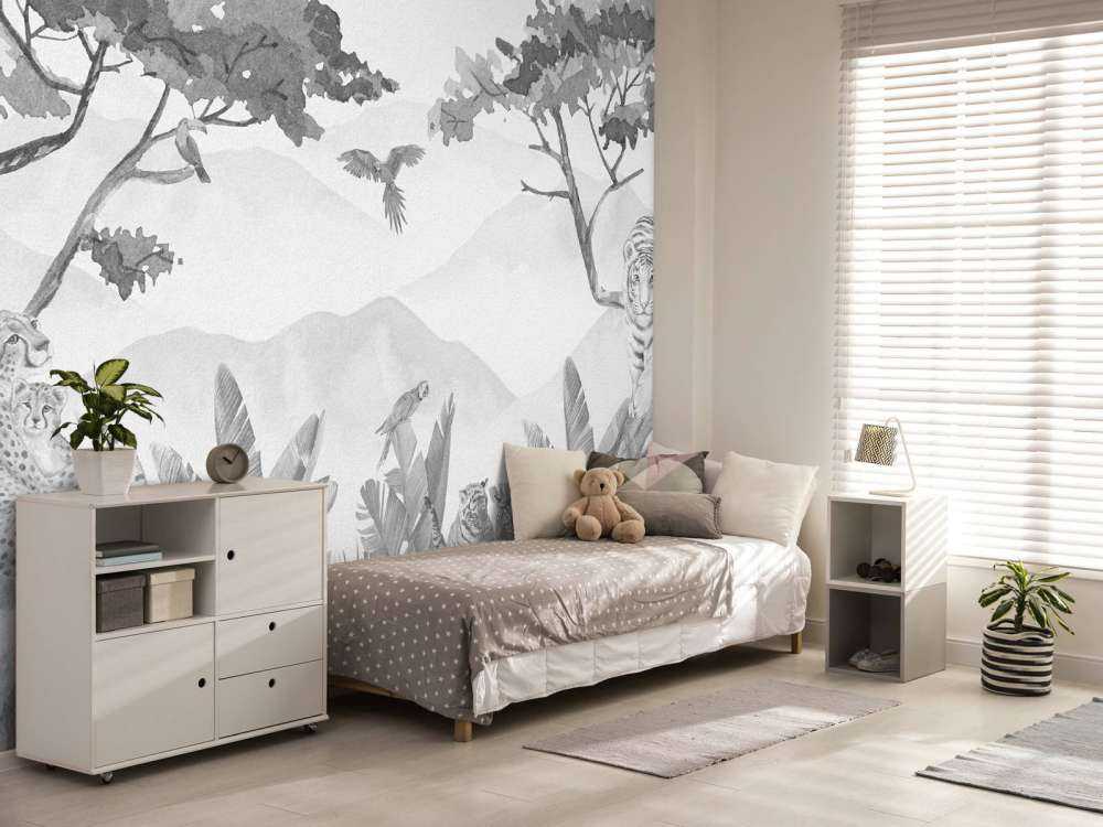 Rovdjur i djungeln grå